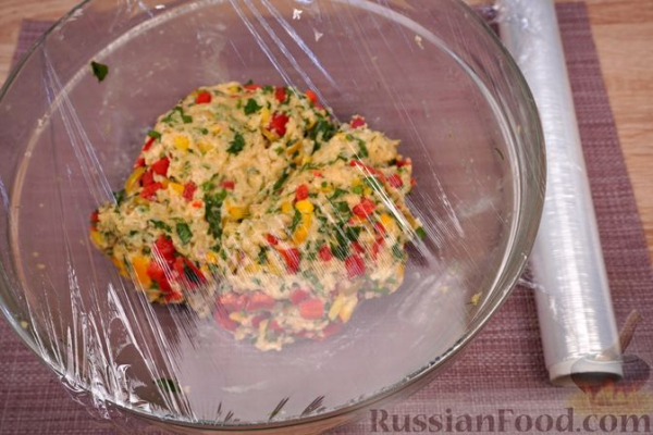 Овощные бездрожжевые пирожки "Калейдоскоп" с сыром (в духовке)