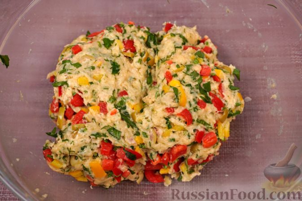 Овощные бездрожжевые пирожки "Калейдоскоп" с сыром (в духовке)