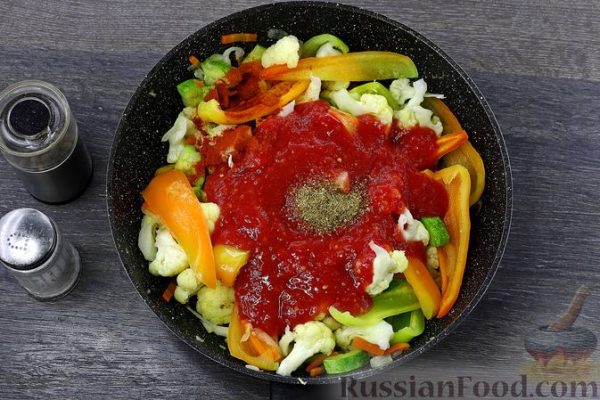 Рис с кабачками и цветной капустой